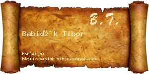 Babiák Tibor névjegykártya